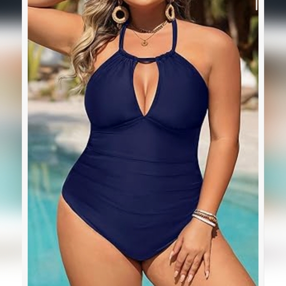 Aqua Eve Plus Size, One Piece Bathing Suit for Women Tummy Control Sexy Halter - Picture 1 of 6